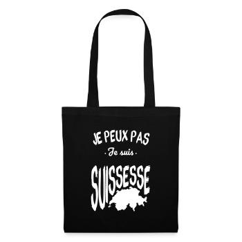 Je peux pas je suis Suissesse - Sac en tissu - noir - Devant