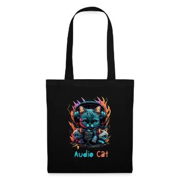 Audio Cat - Stoffbeutel - Schwarz - Vorne