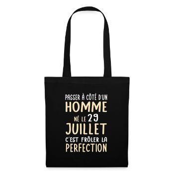 Anniversaire - Né le 29 Juillet Frôler perfection - Sac en tissu - noir - Devant