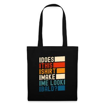 Coupe de cheveux, Homme chauve, Coupe de cheveux - Sac en tissu - noir - Devant