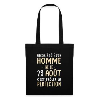 Anniversaire - Né le 29 Août Frôler perfection - Sac en tissu - noir - Devant