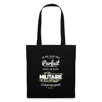 Je ne suis pas parfait mais je suis militaire - Sac en tissu - noir - Devant