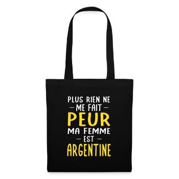 Rien ne me fait peur ma femme est Argentine - Sac en tissu - noir - Devant