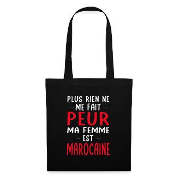 Rien ne me fait peur ma femme est Marocaine - Sac en tissu - noir - Devant