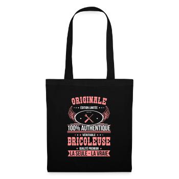 Authentique et véritable bricoleuse - Originale - Sac en tissu - noir - Devant