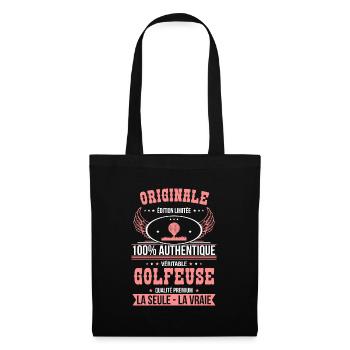 Authentique et véritable golfeuse - Originale - Sac en tissu - noir - Devant