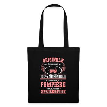 Authentique et véritable pompière - Originale - Sac en tissu - noir - Devant