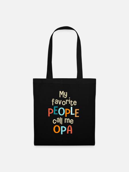 Meine Pereferes nennen mich Opa Opa Opa - Stoffbeutel - Schwarz