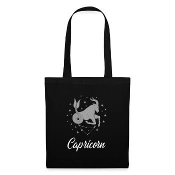Signe astrologique du zodiaque Capricorne - Sac en tissu - noir - Devant