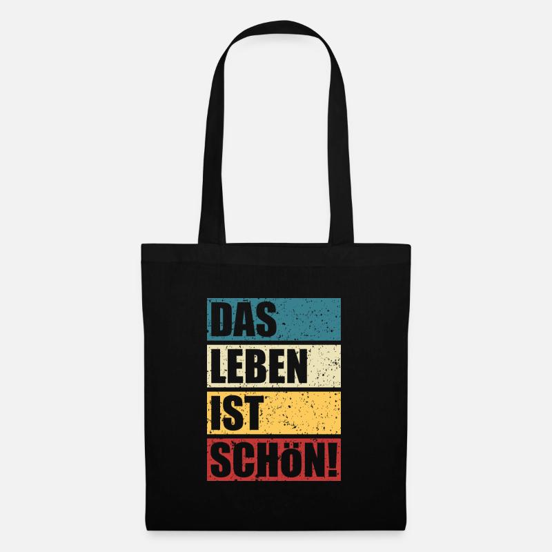 Das Leben ist schön - Stoffbeutel - Schwarz