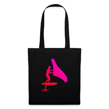 foilwing hydrofoil wingsurfen wingsurf Damen - Stoffbeutel - Schwarz - Vorne