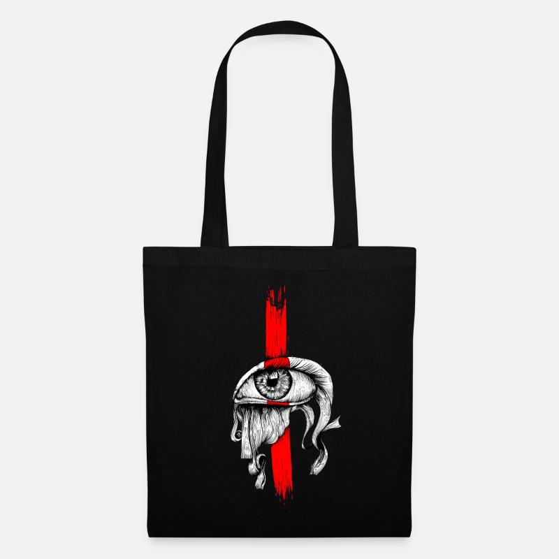 Red inked Eye - Tote Bag - black
