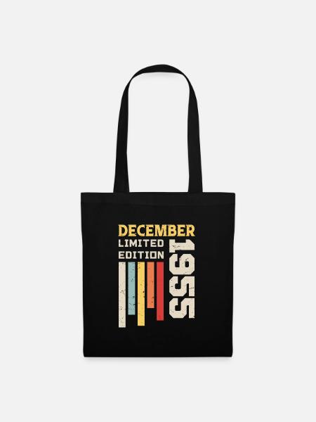 Dezember 1955 Geburtstagsgeschenk - Dezember 1955 - Stoffbeutel - Schwarz