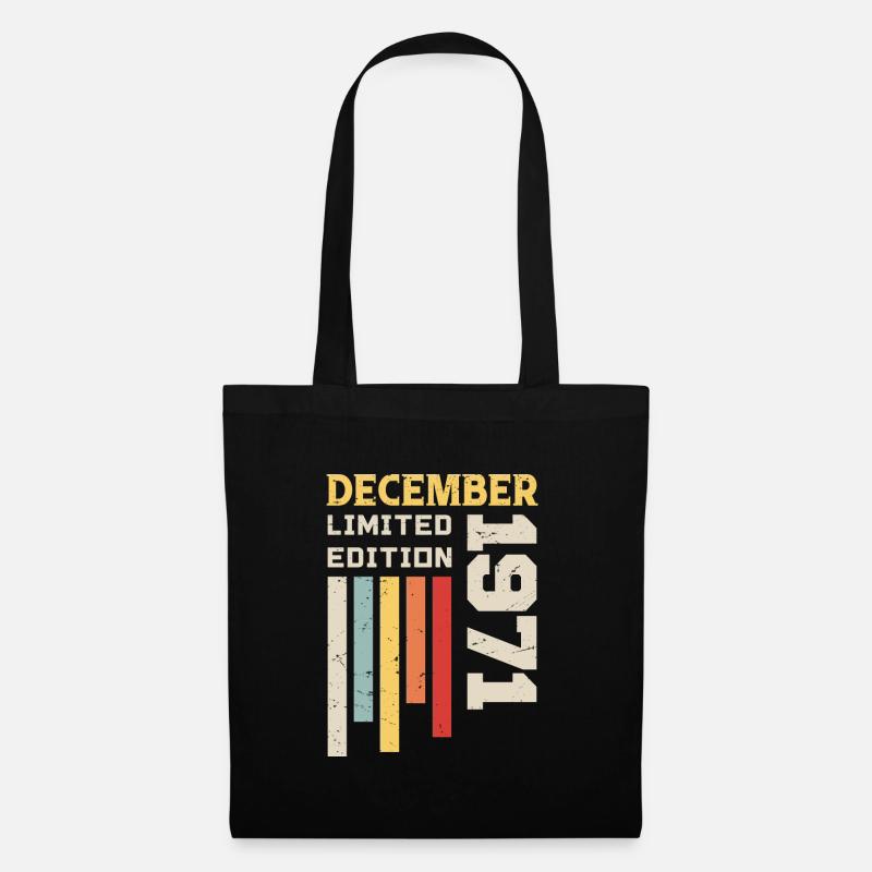 Dezember 1971 - Dezember 1971 Geburtstagsgeschenk - Stoffbeutel - Schwarz