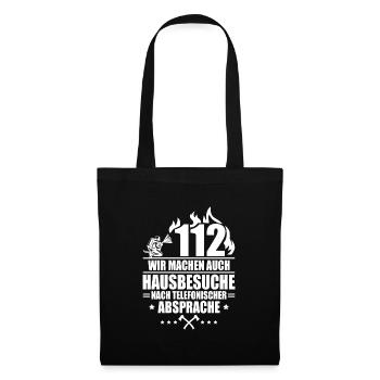 Hausbesuche Feuerwehr Feuerwehrmann Geschenk - Stoffbeutel - Schwarz - Vorne