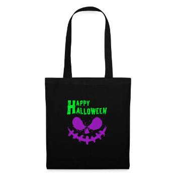 Citrouille d’Halloween, Joyeux Halloween - Sac en tissu - noir - Devant