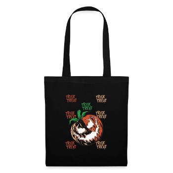 Citrouille d’Halloween, truc ou friandise - Sac en tissu - noir - Devant