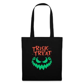 Halloween Effrayant Visage, Truc ou Gâterie - Sac en tissu - noir - Devant