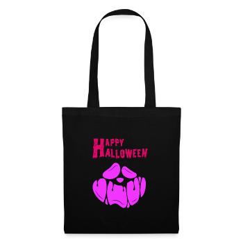 Citrouille d’Halloween, Joyeux Halloween - Sac en tissu - noir - Devant