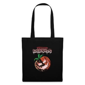 Citrouille d’Halloween, Joyeux Halloween - Sac en tissu - noir - Devant