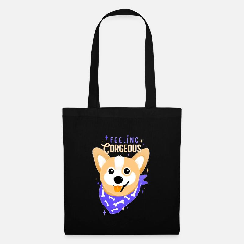 Corgi - Feeling Corgeous - Stoffbeutel - Schwarz