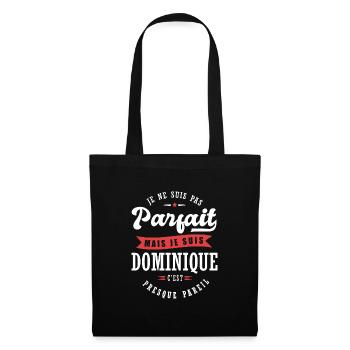Dominique Parfait Cadeau prenom dominique - Sac en tissu - noir - Devant