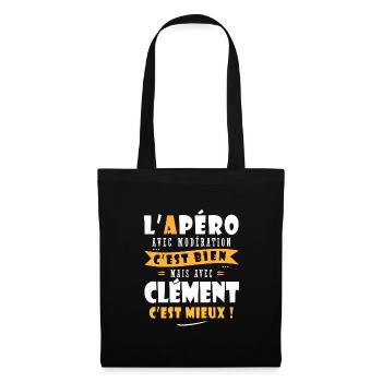 Humour Clément Apero T shirt Humour Drôles Clement - Sac en tissu - noir - Devant