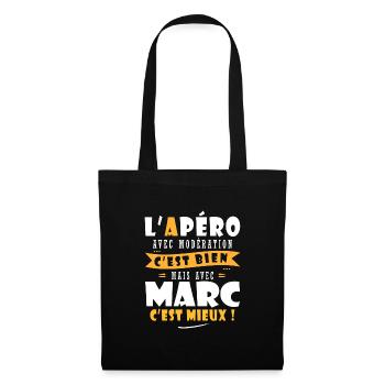 Humour Marc Apero T shirt Humour Drôles marc - Sac en tissu - noir - Devant