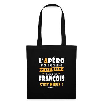 François cadeau Humour cadeau françois - Sac en tissu - noir - Devant