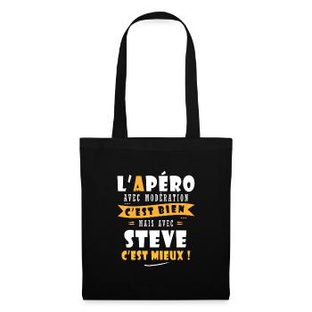 Steve cadeau Humour personnalisé cadeau steve - Sac en tissu - noir - Devant