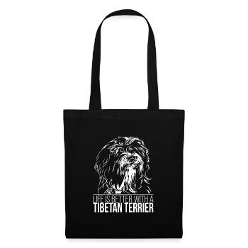 TIBETAN TERRIER life is better dogs Wilsigns - Tote Bag - black - Front