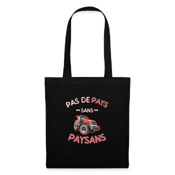 Pas De Pays Sans Paysans Rouge - Sac en tissu - noir - Devant