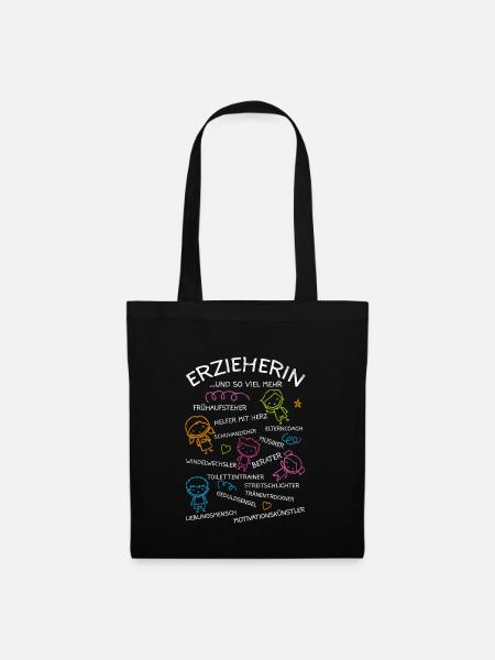 Lustiges Erzieherin Tagesmutter Pädagogin Geschenk - Stoffbeutel - Schwarz