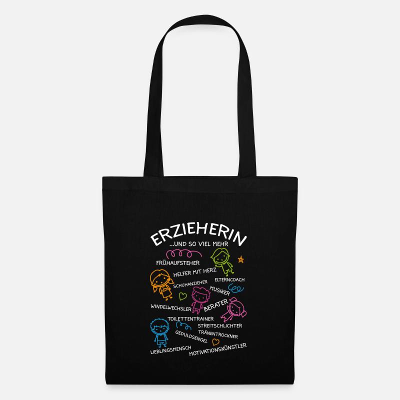 Erzieherin Kindergärtnerin Geschenkidee - Stoffbeutel - Schwarz