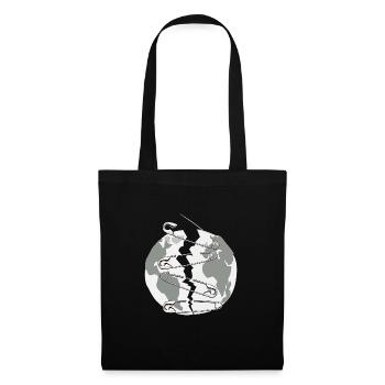 Planète Terre avec épingles de sécurité Protection de l’environnement - Sac en tissu - noir - Devant