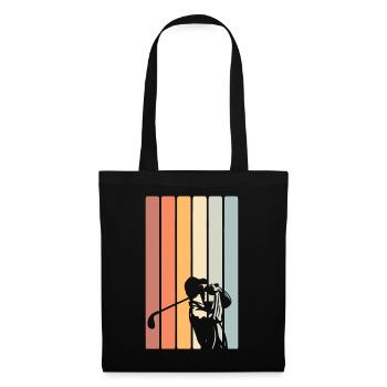 Golf Golfer Retro Vintage - Stoffbeutel - Schwarz - Vorne