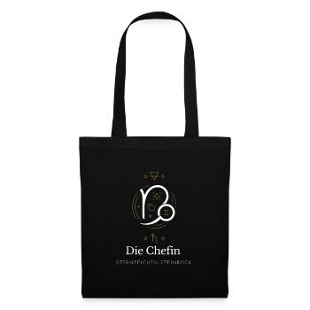 Steinbock Chefin Stil Grafik - Stoffbeutel - Schwarz - Vorne