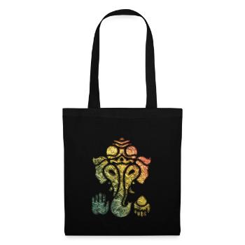 Ganesh, Ganesha, Hindouisme, Yoga, Dieu éléphant - Sac en tissu - noir - Devant