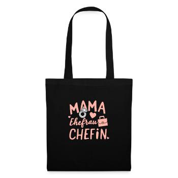 Mama Ehefrau Chefin: Muttertag Geburtstag - Stoffbeutel - Schwarz - Vorne