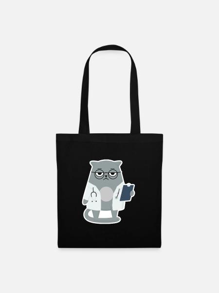 Cat Grumpy Arzt - Katze - Stoffbeutel - Schwarz