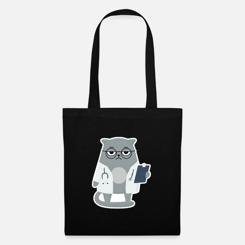 Cat Grumpy Arzt - Katze - Stoffbeutel - Schwarz