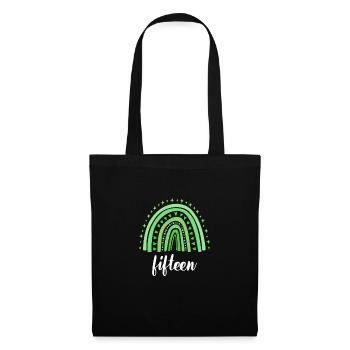 Green Rainbow Fifteen Years 15th Birthday - Tote Bag - black - Front