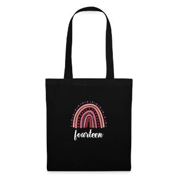 Red Rainbow Fourteen years 14th birthday - Tote Bag - black - Front