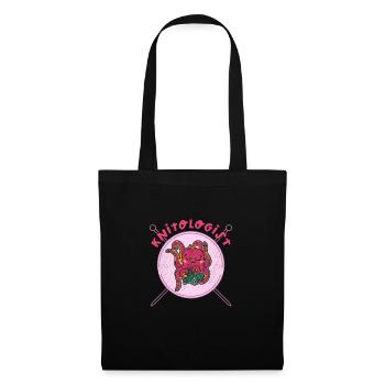 Knitting Knitter Crochet Wool Yarn Crochet Hook - Tote Bag - black - Front