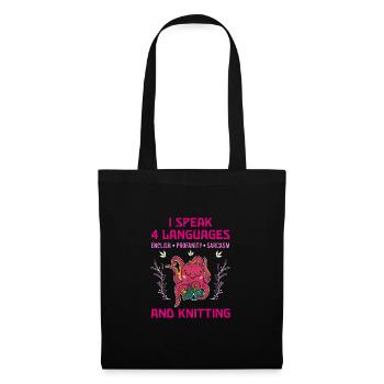 Knitting Knitter Crochet Wool Yarn Crochet Hook - Tote Bag - black - Front