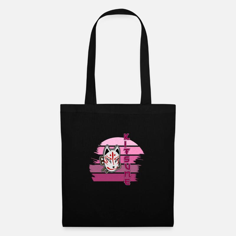 Japanese Tengu Hannya Kitsune Mask - Tote Bag - black