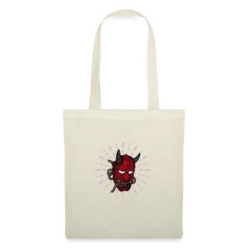 Japanische Tengu Hannya Kitsune Maske - Stoffbeutel - Natur - Vorne