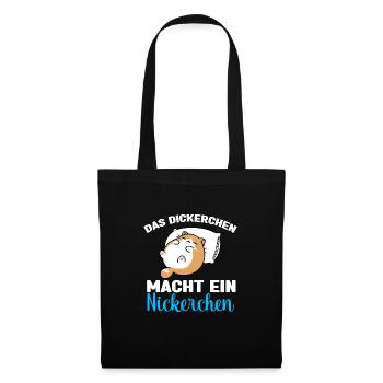 Katze Das Dickerchen macht ein Nickerchen - Stoffbeutel - Schwarz - Vorne