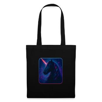 Cheval frison comme design de licorne néon - Sac en tissu - noir - Devant
