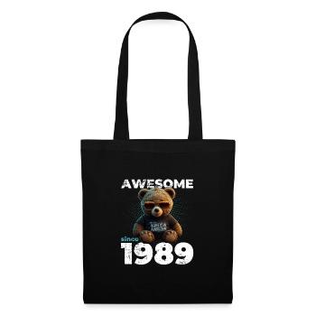 35. Geburtstag Original 1989 Jahrgang 1989 Bär süß - Stoffbeutel - Schwarz - Vorne